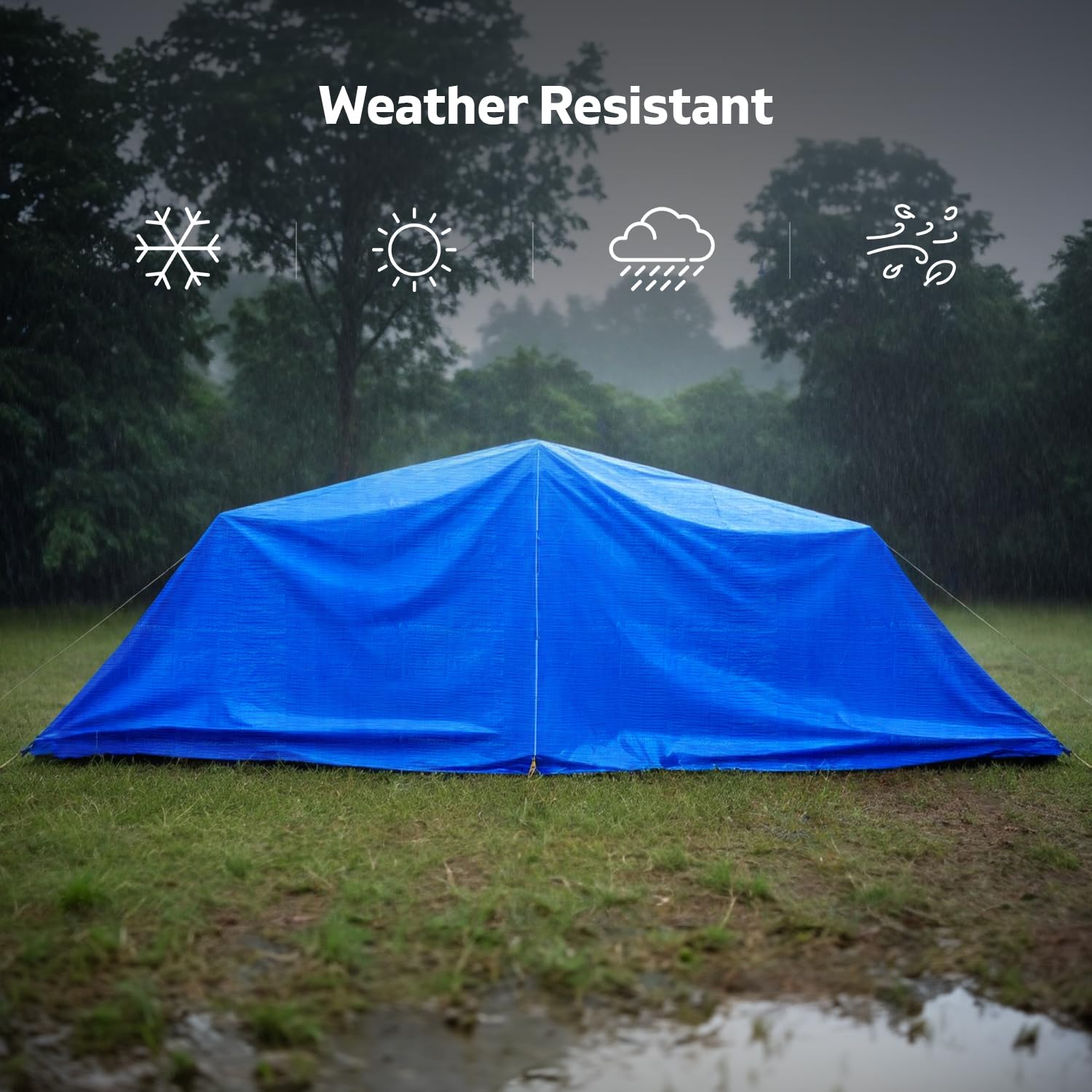 Besto Blue Tarpaulin Sheet Trampoline Cover | 70 GSM PE Plastic